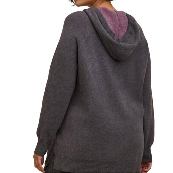 Torrid Breast Cancer Awareness Jaquard Raglan Hoodie Sweater Size 1X - Picture 6 of 14